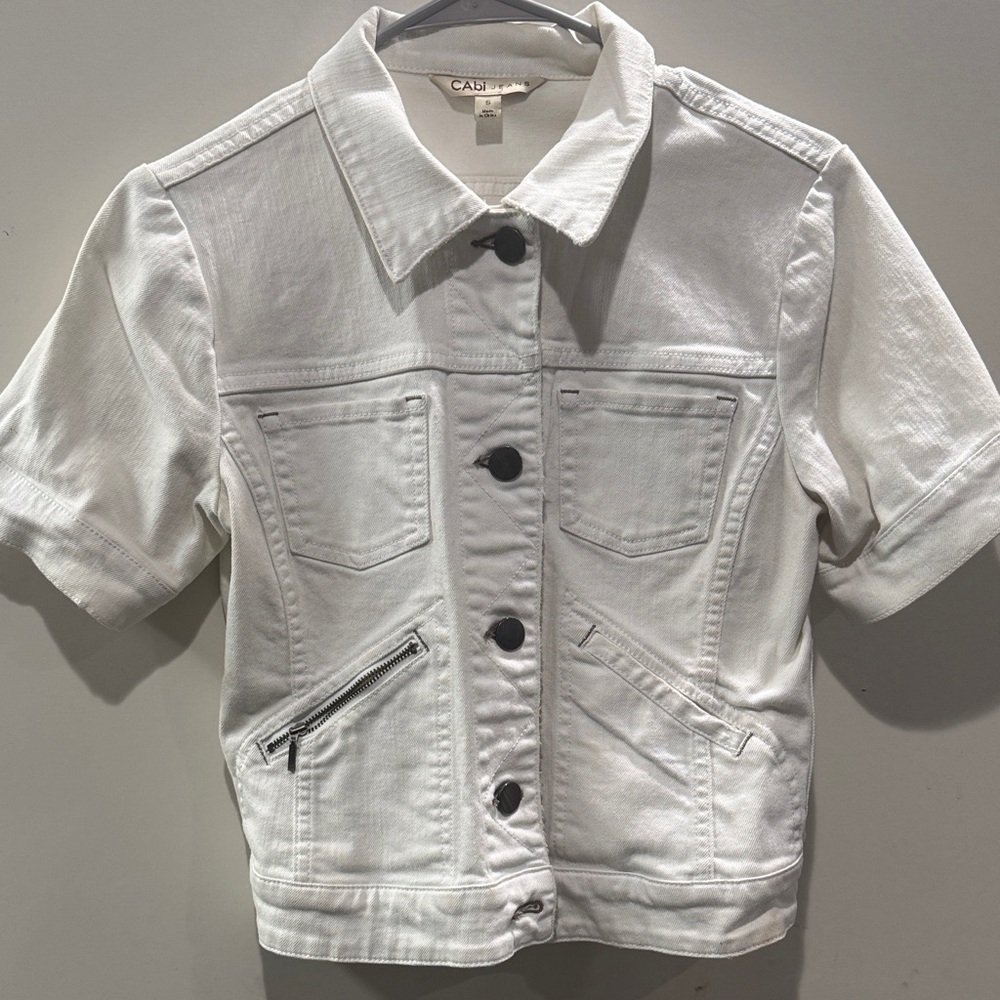 CAbi Kids Short Sleeve White Jean Jacket